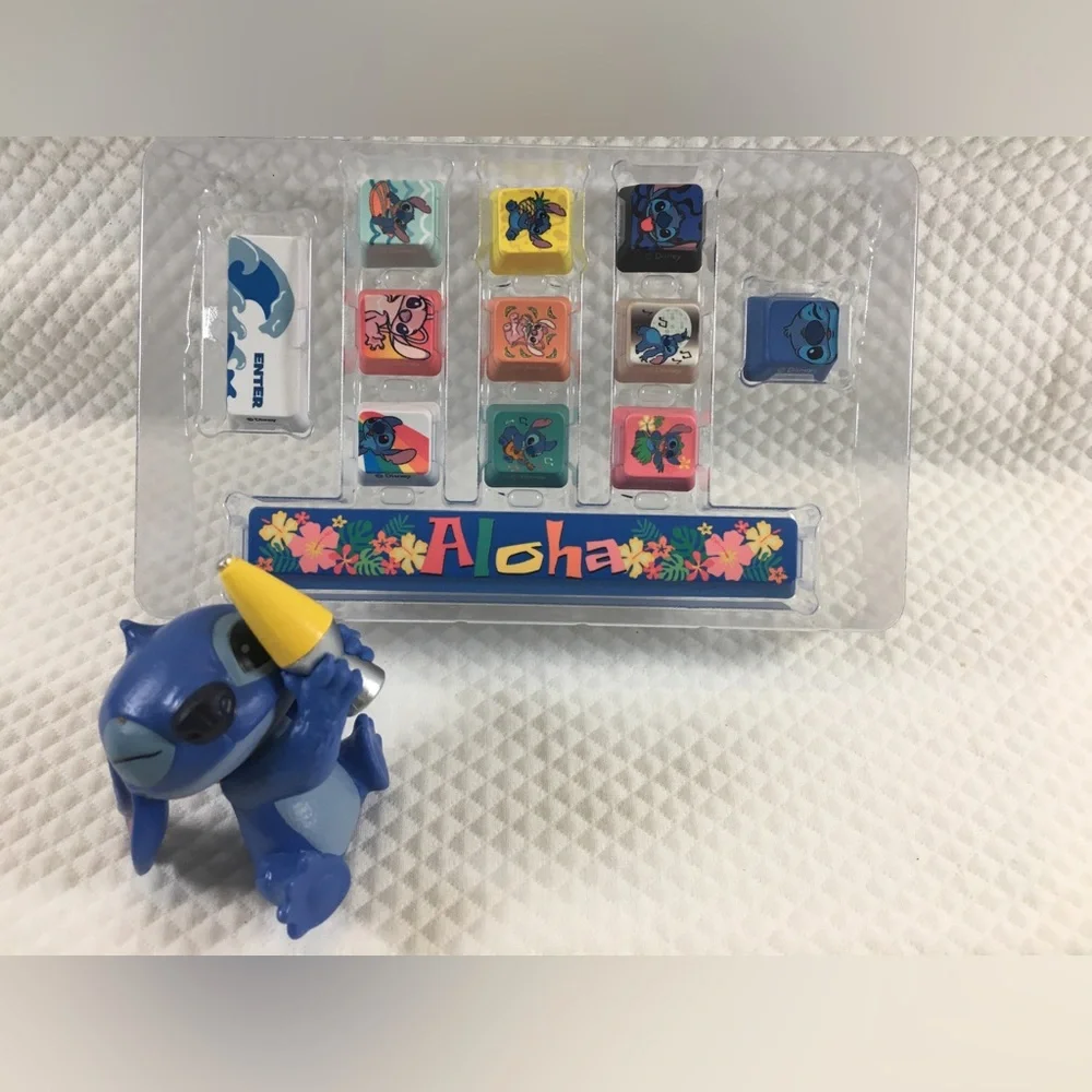 Disney Stitch Mechanical Keyboard Keycap Interchangeable  includes mini Stitch